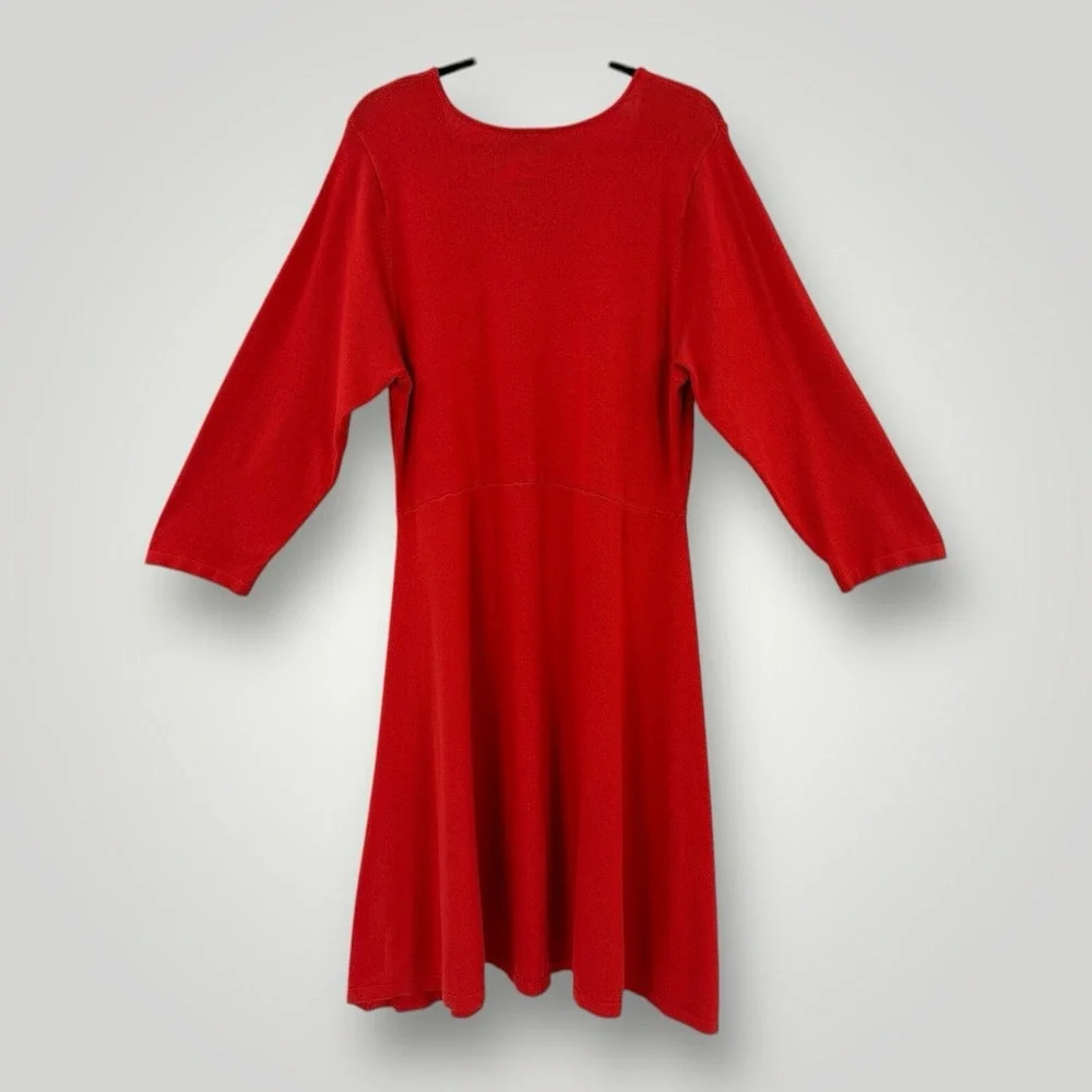 Torrid Criss Cross Neckline Red Skater Knit Sweater‎ Dress Womans 3 3X Stretch
